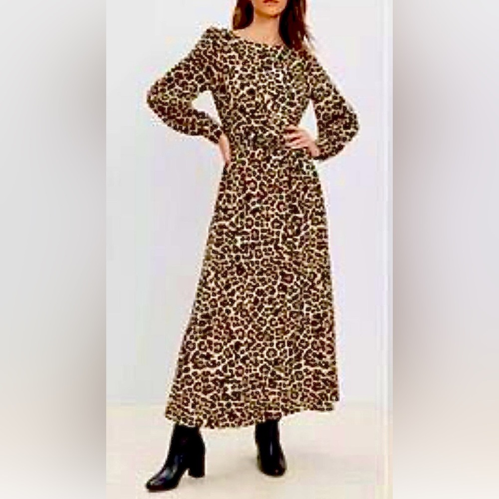 LOFT Leopard Print Maxi Dress